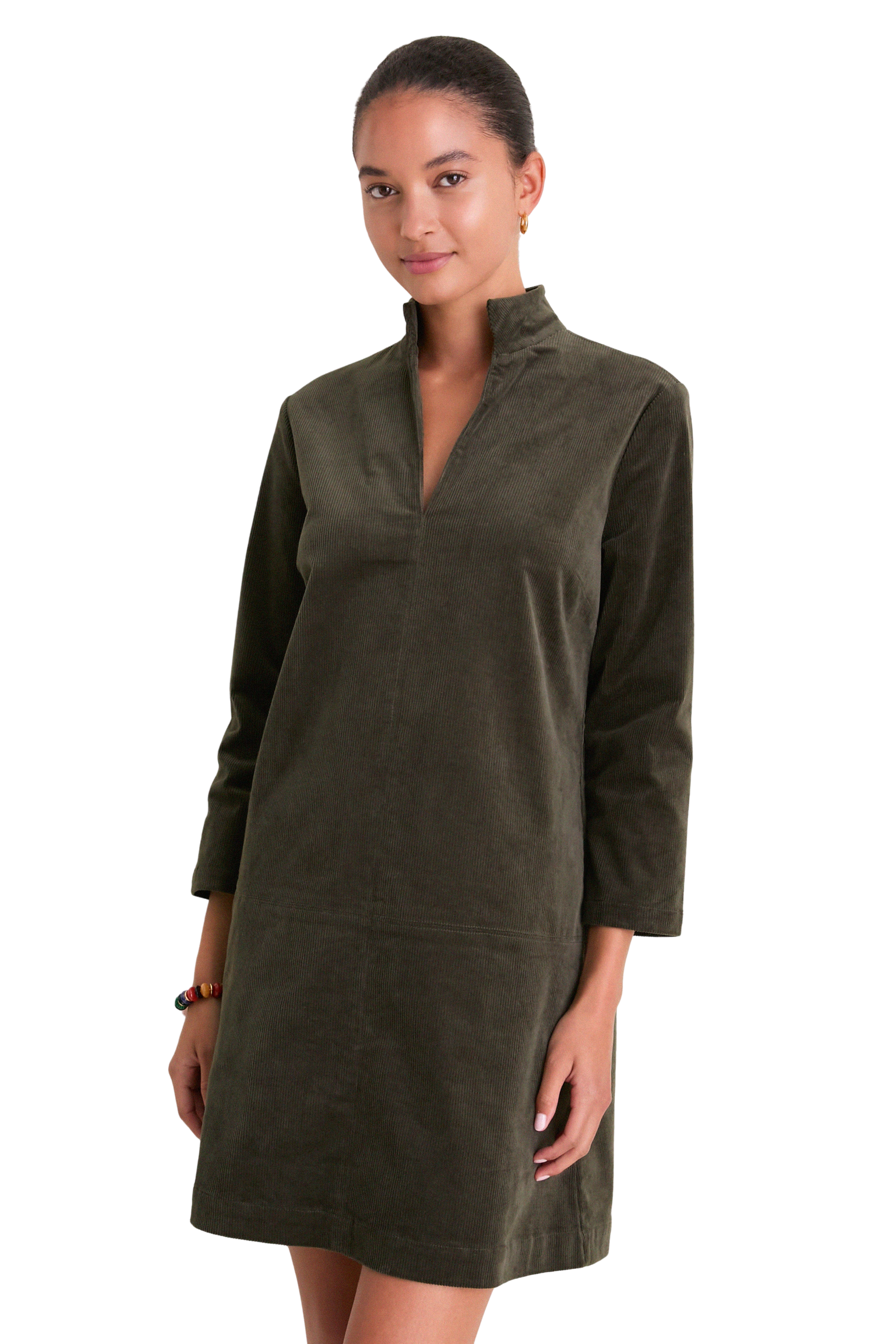 Olive Corduroy Clifton Dress