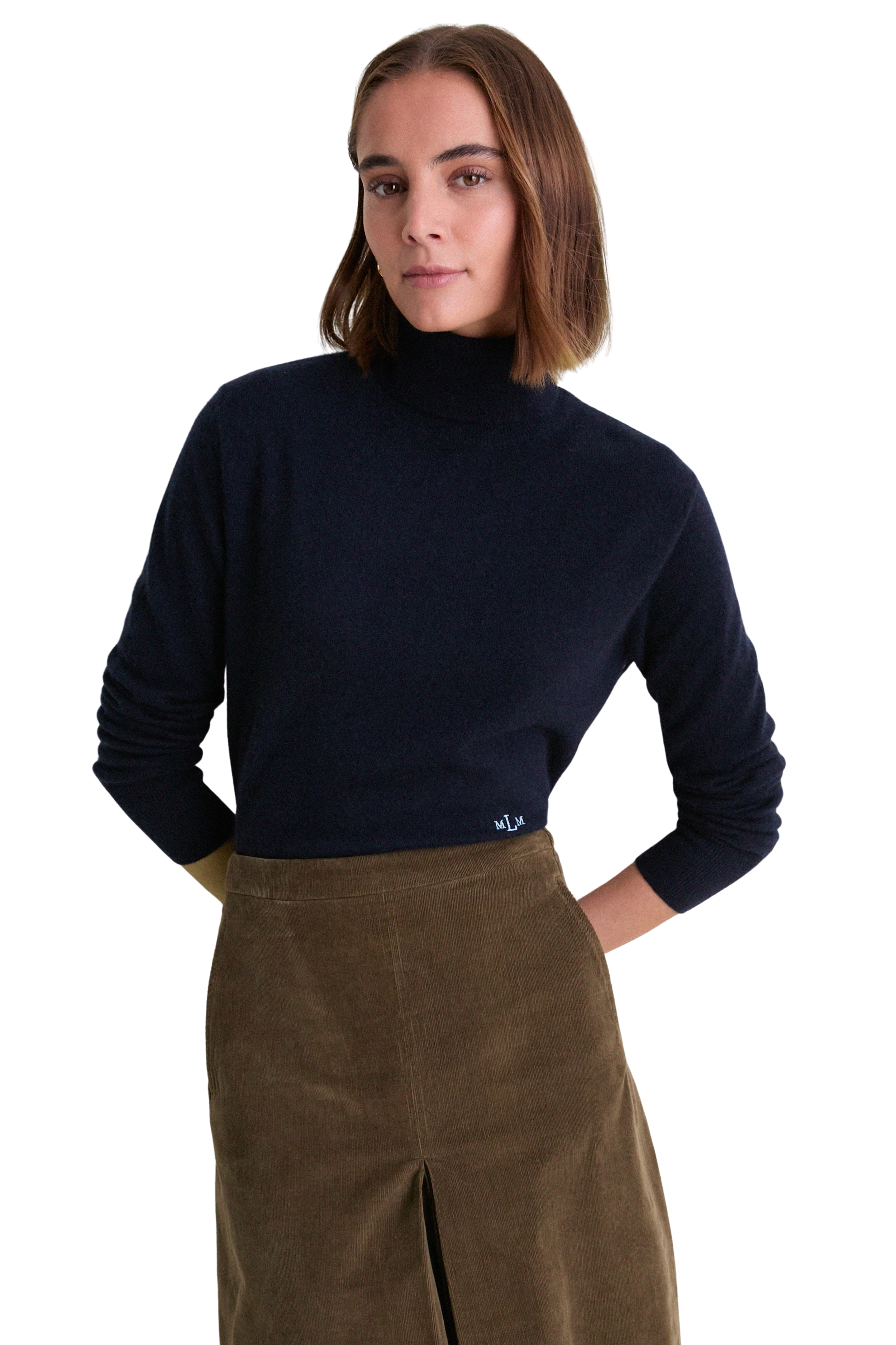 Midnight Navy Cashmere Evelyn Turtleneck