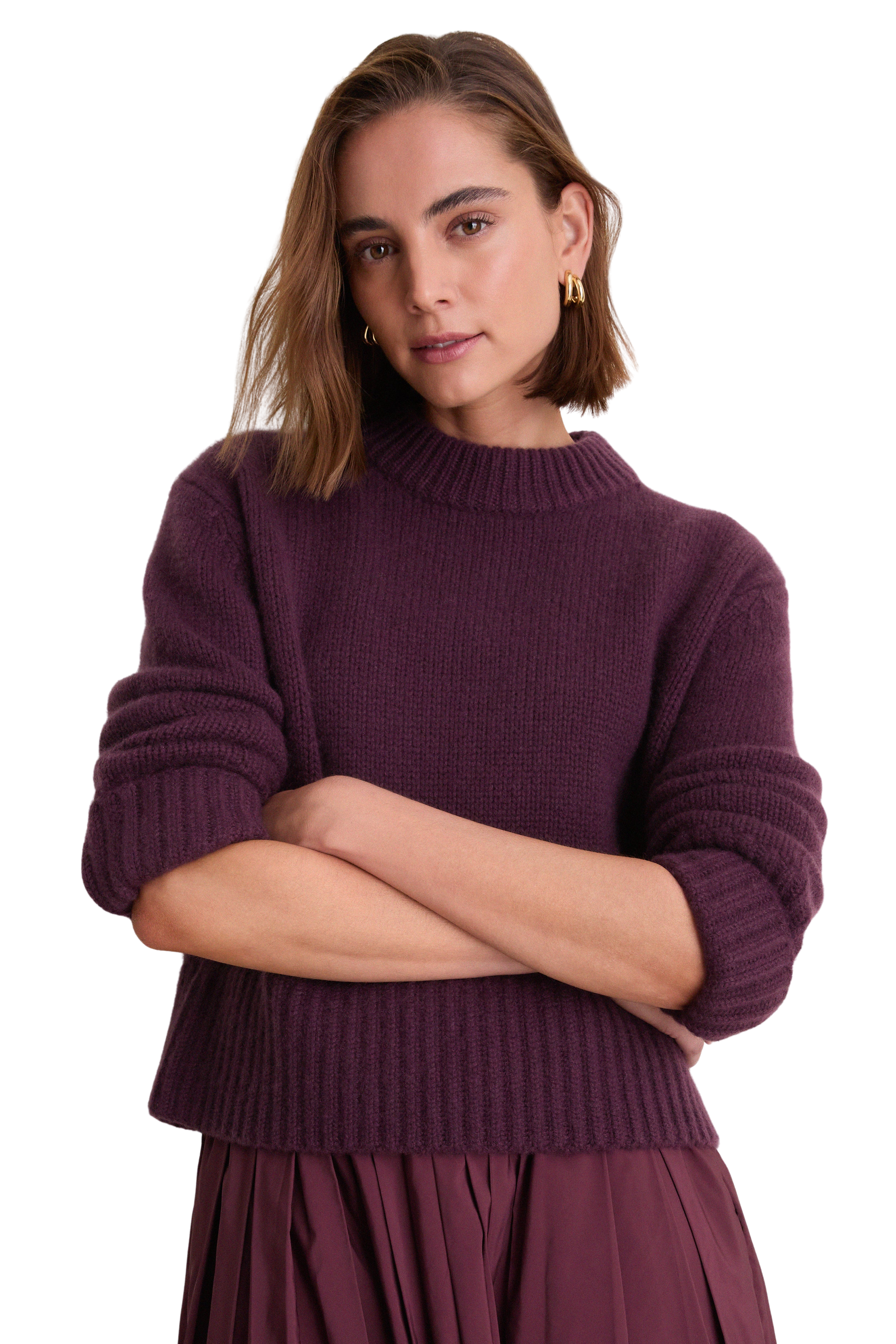 Plum Cashmere Pearce Crewneck