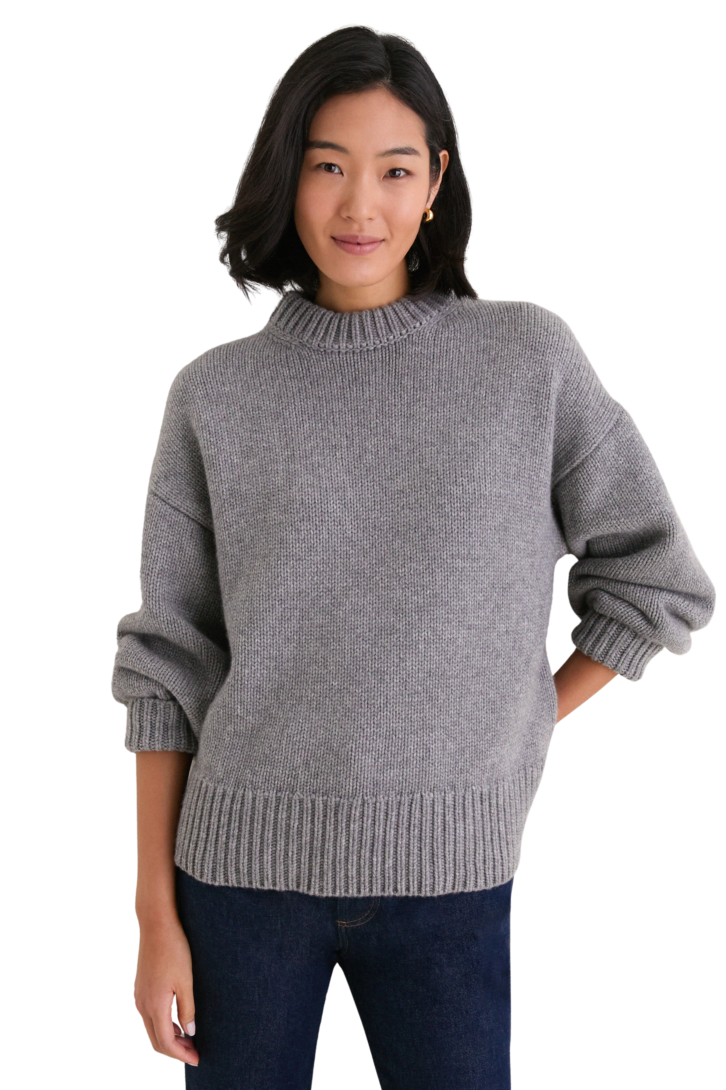 Genevieve Cashmere Wool Blend Crewneck Sweater