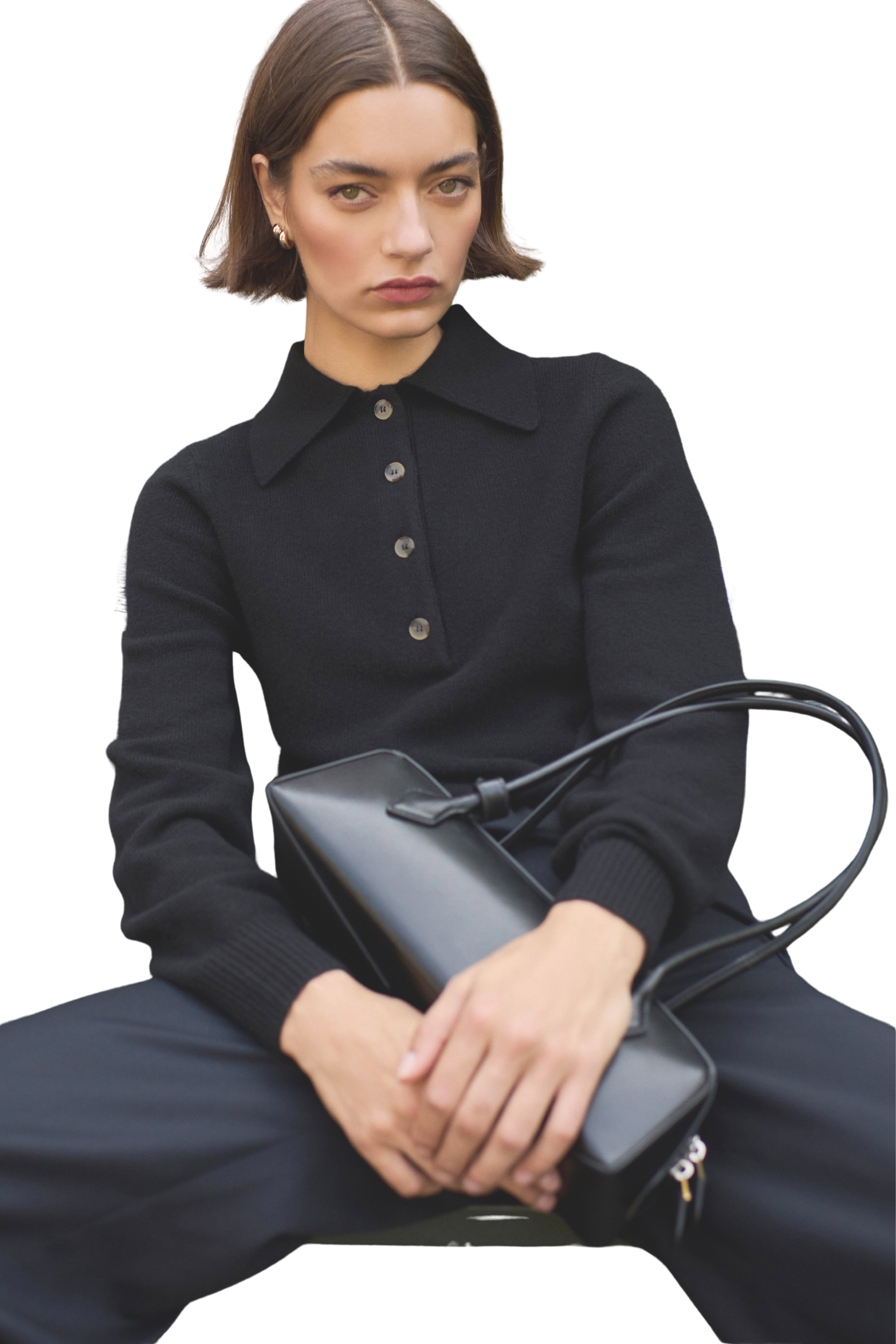 The Cashmere Polo in Black