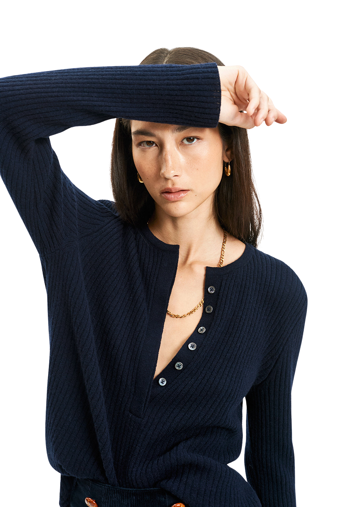 Henley Rib Sweater