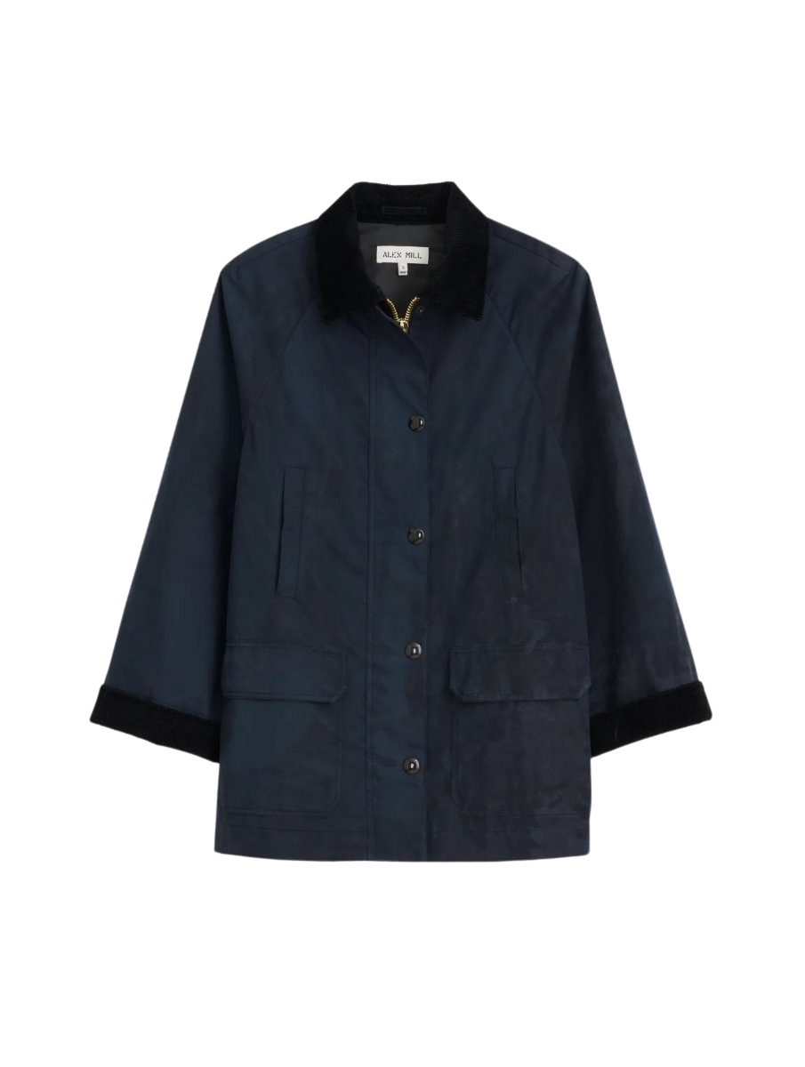 Chiltern Street Long Jacket in Waxed Cotton