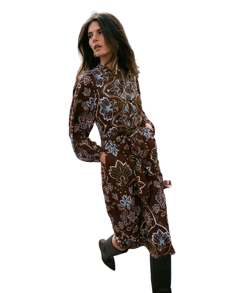 Eli Belted Jersey Midi Dress