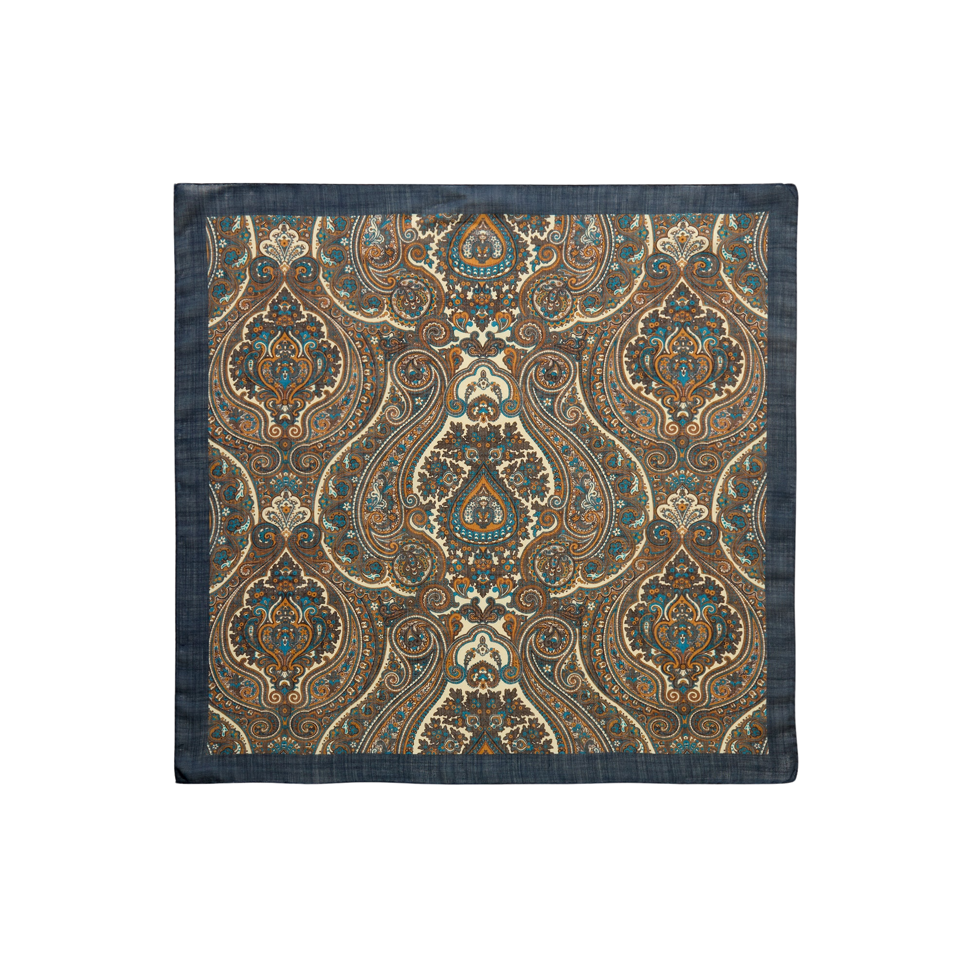 Italian wool-silk blend neckerchief in print