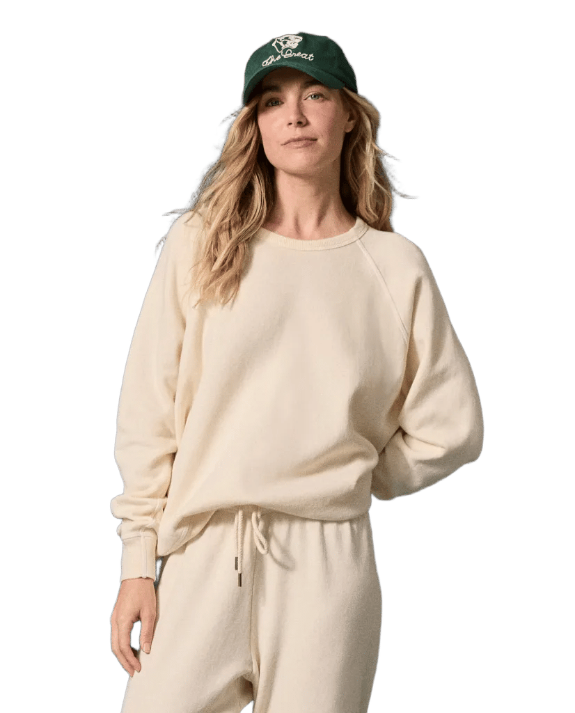 The Fleece College Sweatshirt. Solid -- Washed White