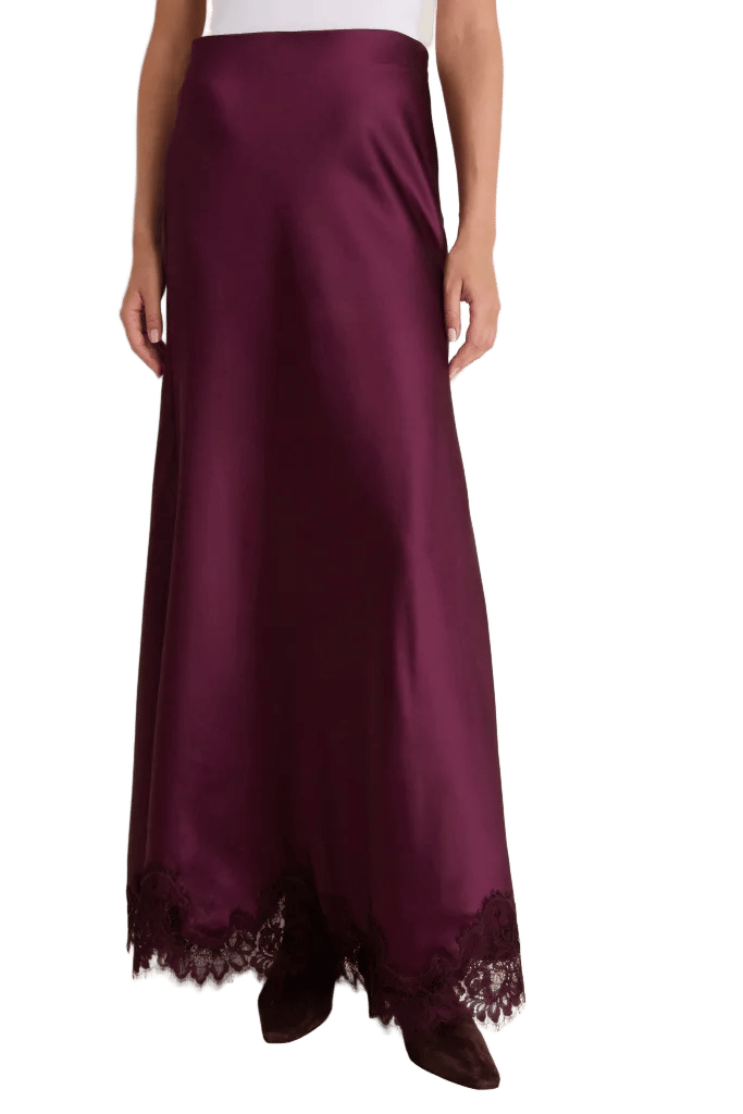 Winetasting Satin Mischa Slip Skirt