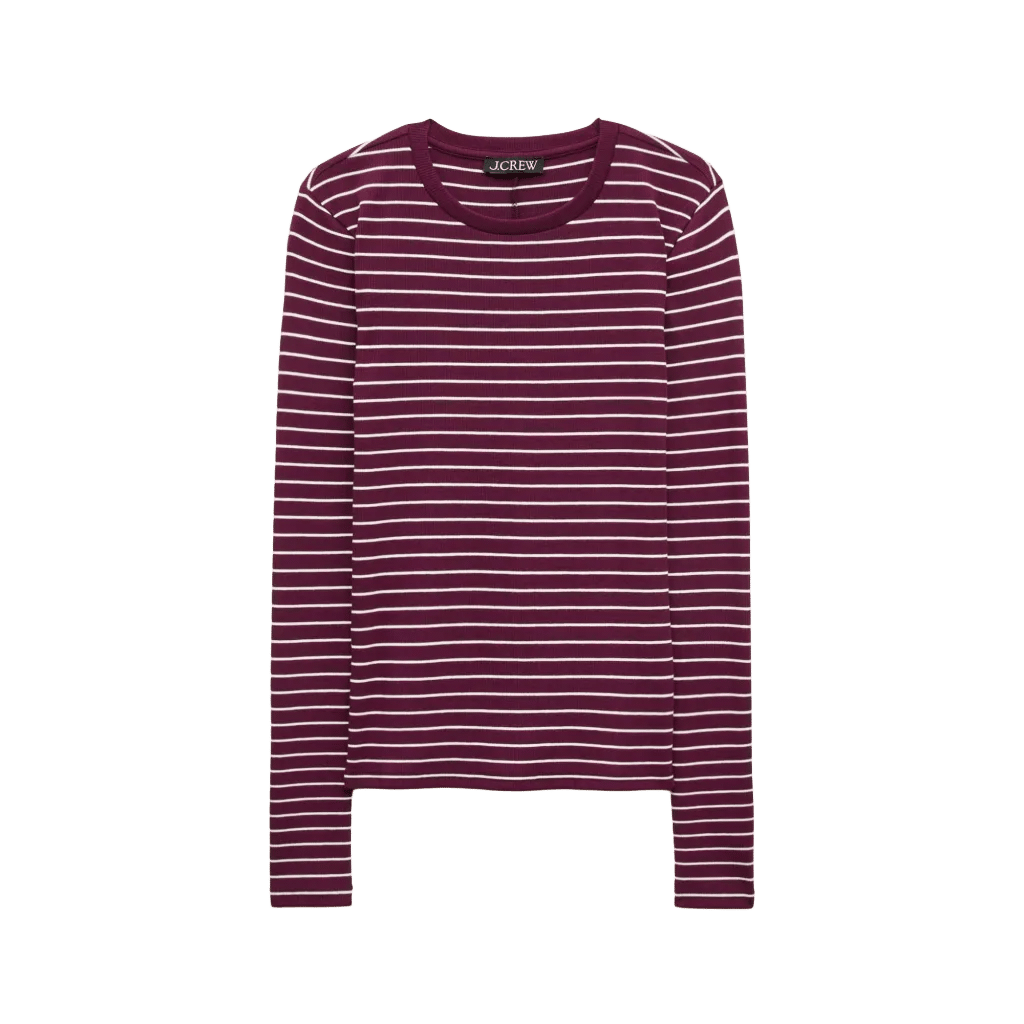 Perfect rib long-sleeve T-shirt in stripe
