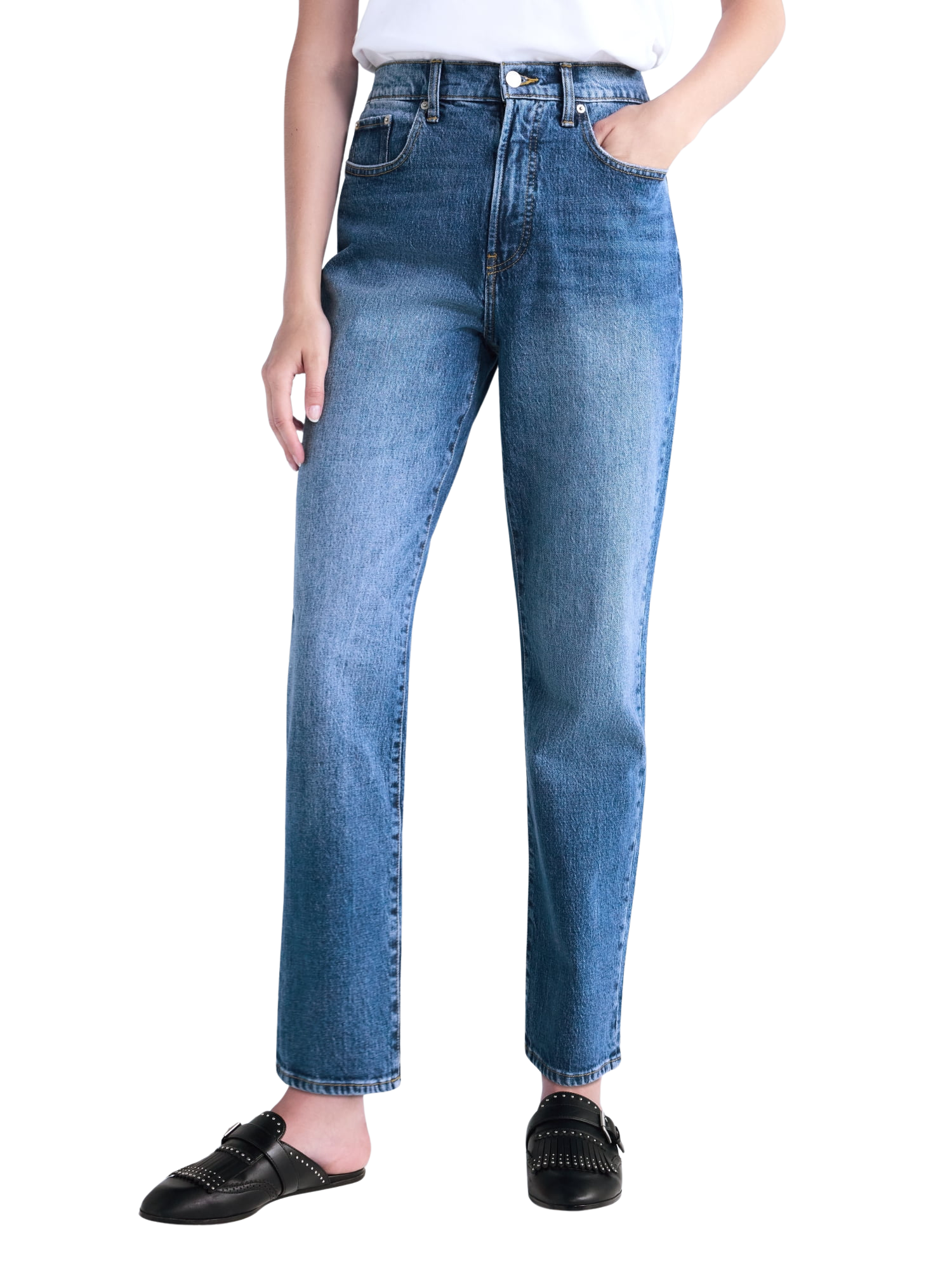 Free Assembly Women's High Rise Straight Leg Jeans, 30" Inseam, Sizes 0-20