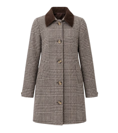 Nora Coat - Brown Glen Plaid