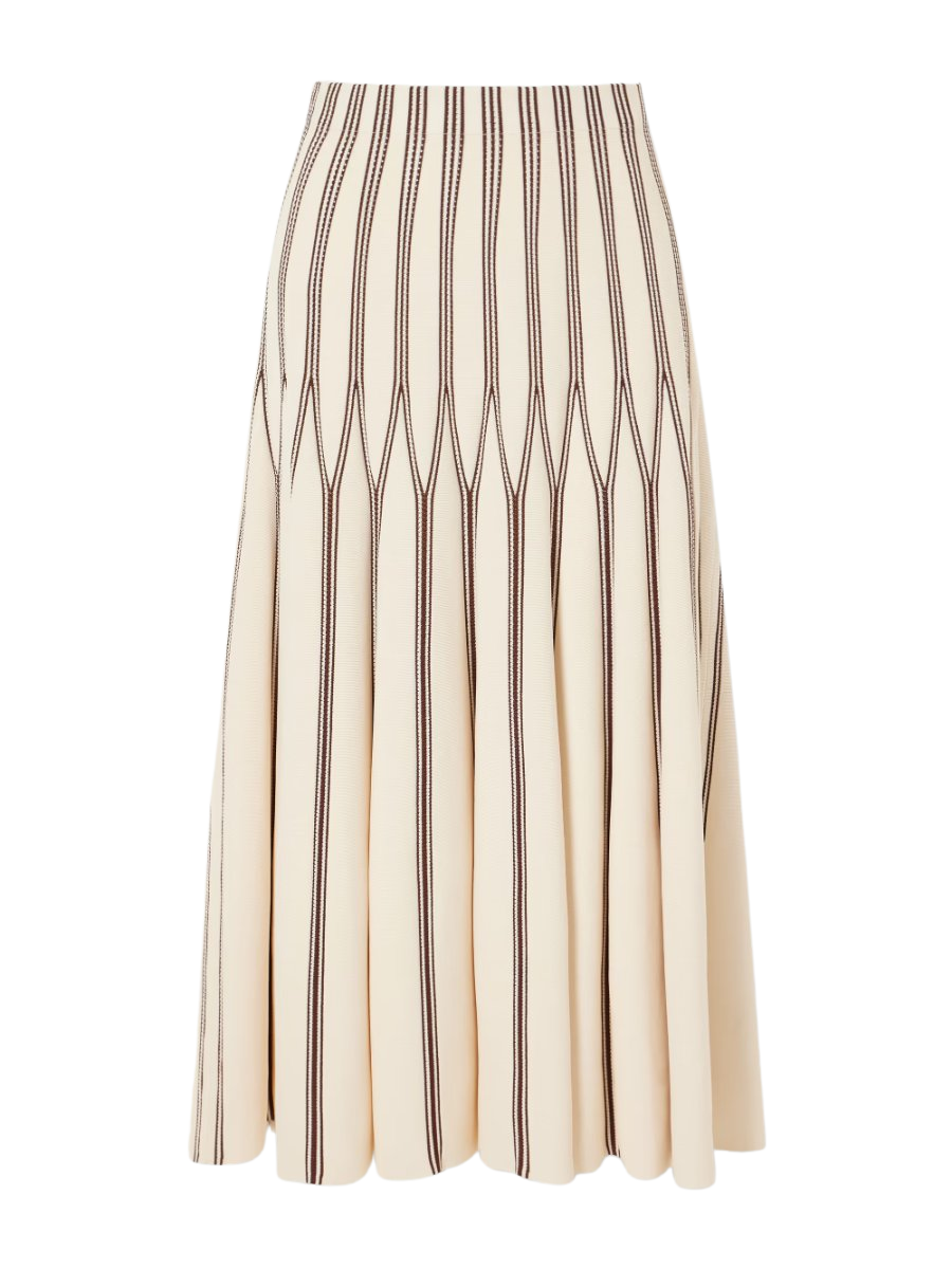 Valiant striped knitted midi skirt