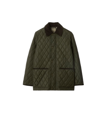 Quilted Nylon Barn Jacket in Shale green/brush brown - Women | Burberry® Official