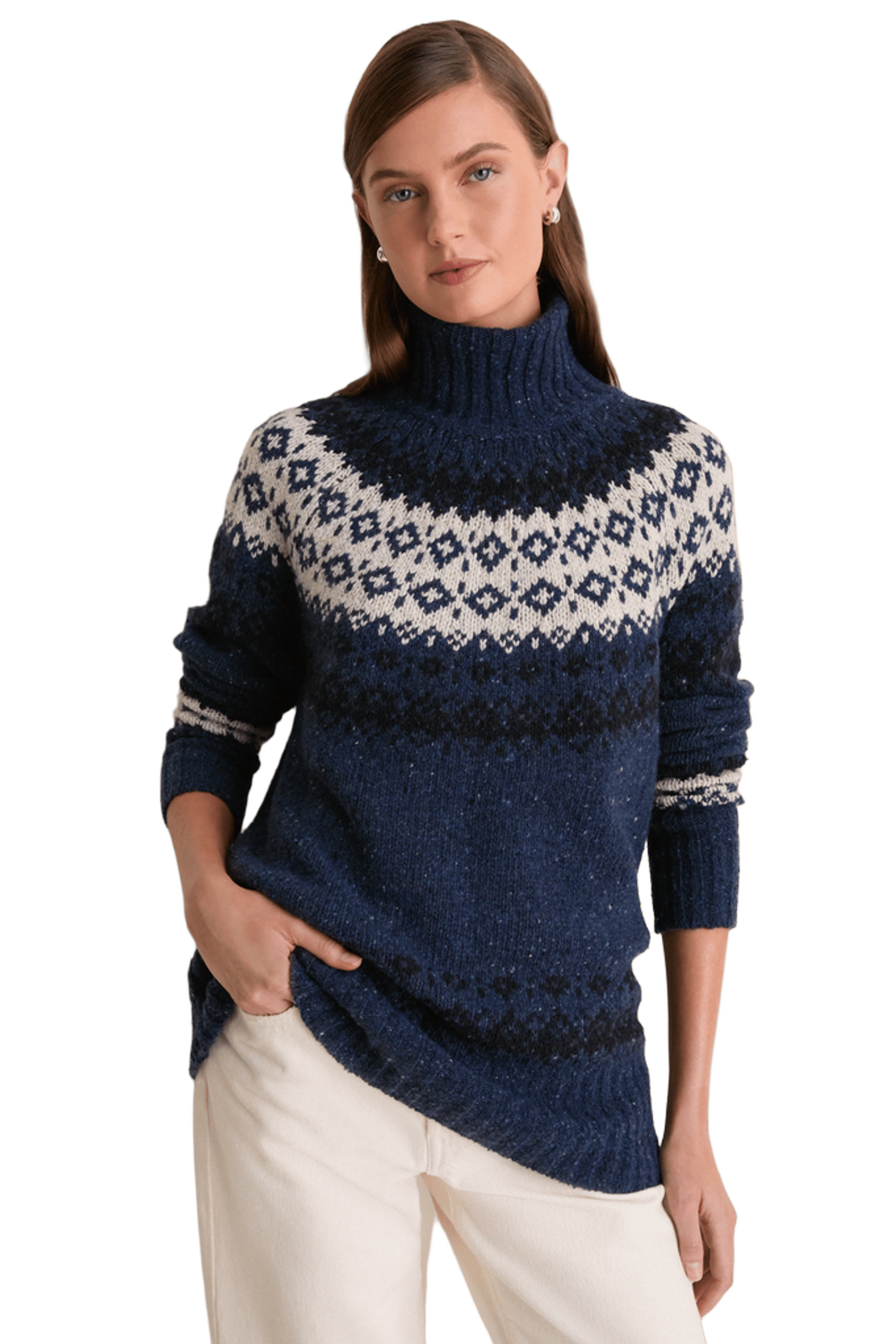 Navy Fair Isle Zermatt Turtleneck