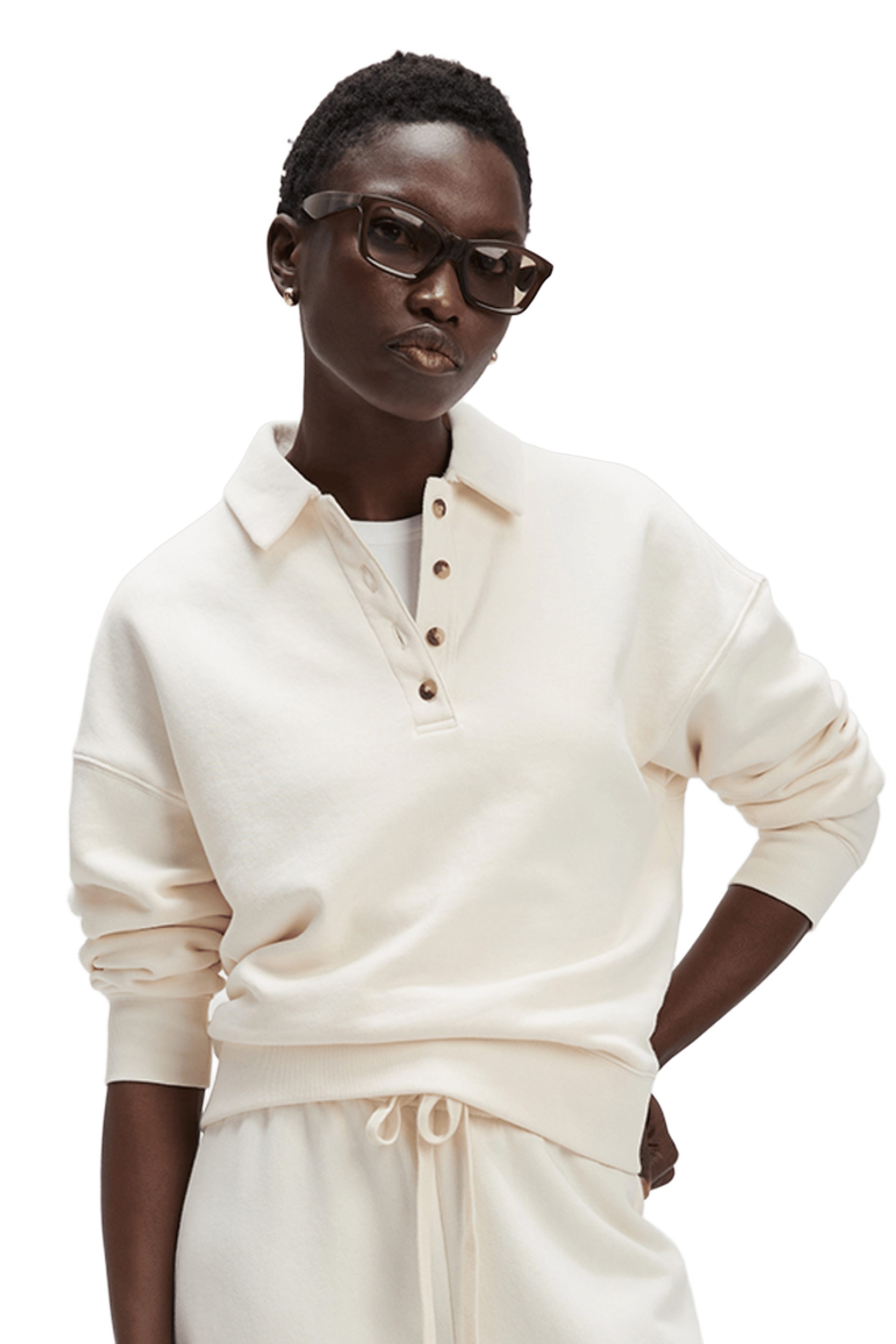 The French Terry Polo in Cream