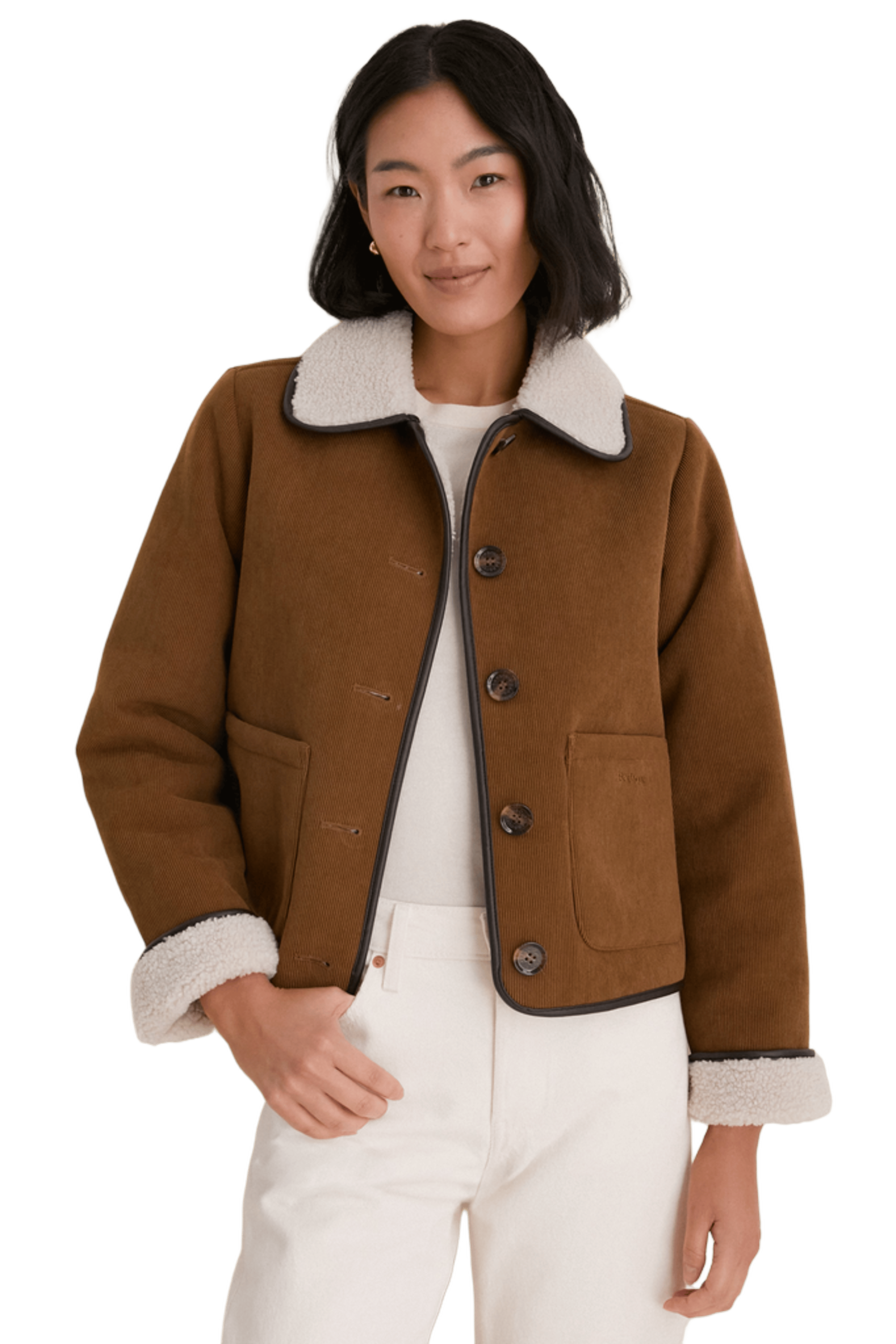 Tan Penny Fleece Casual Jacket