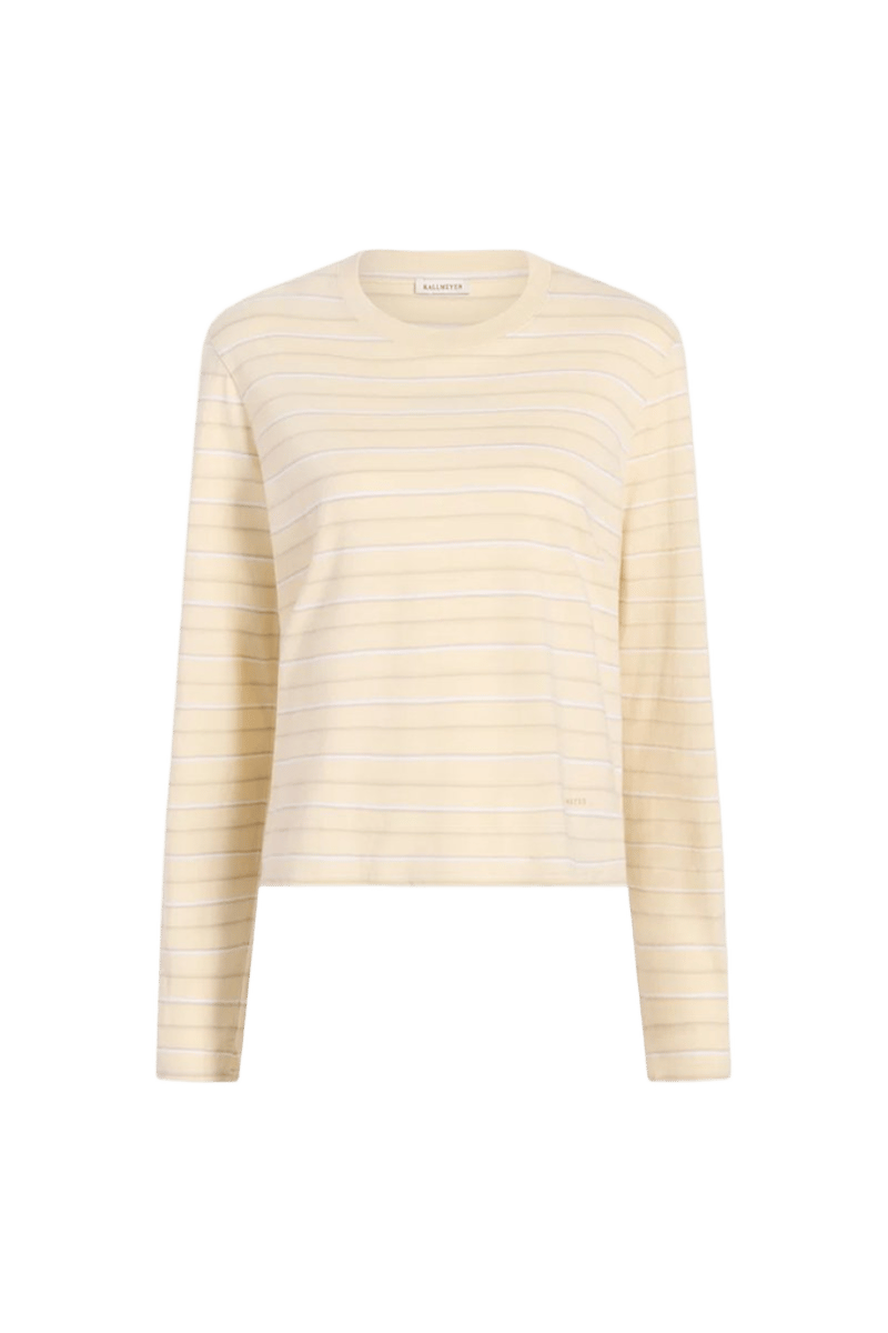 Wynn Long Sleeve T-Shirt in Ecru Stripe