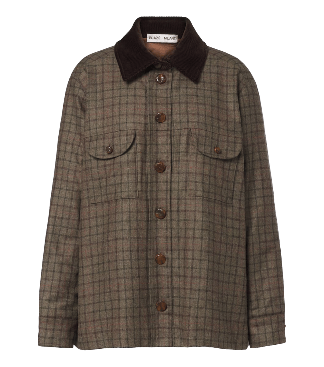 Blazé Milano Olmida Berber checked wool and cashmere jacket