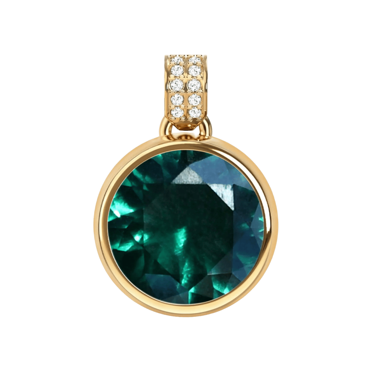 Jamestown Emerald Pendant with Diamond Bail
