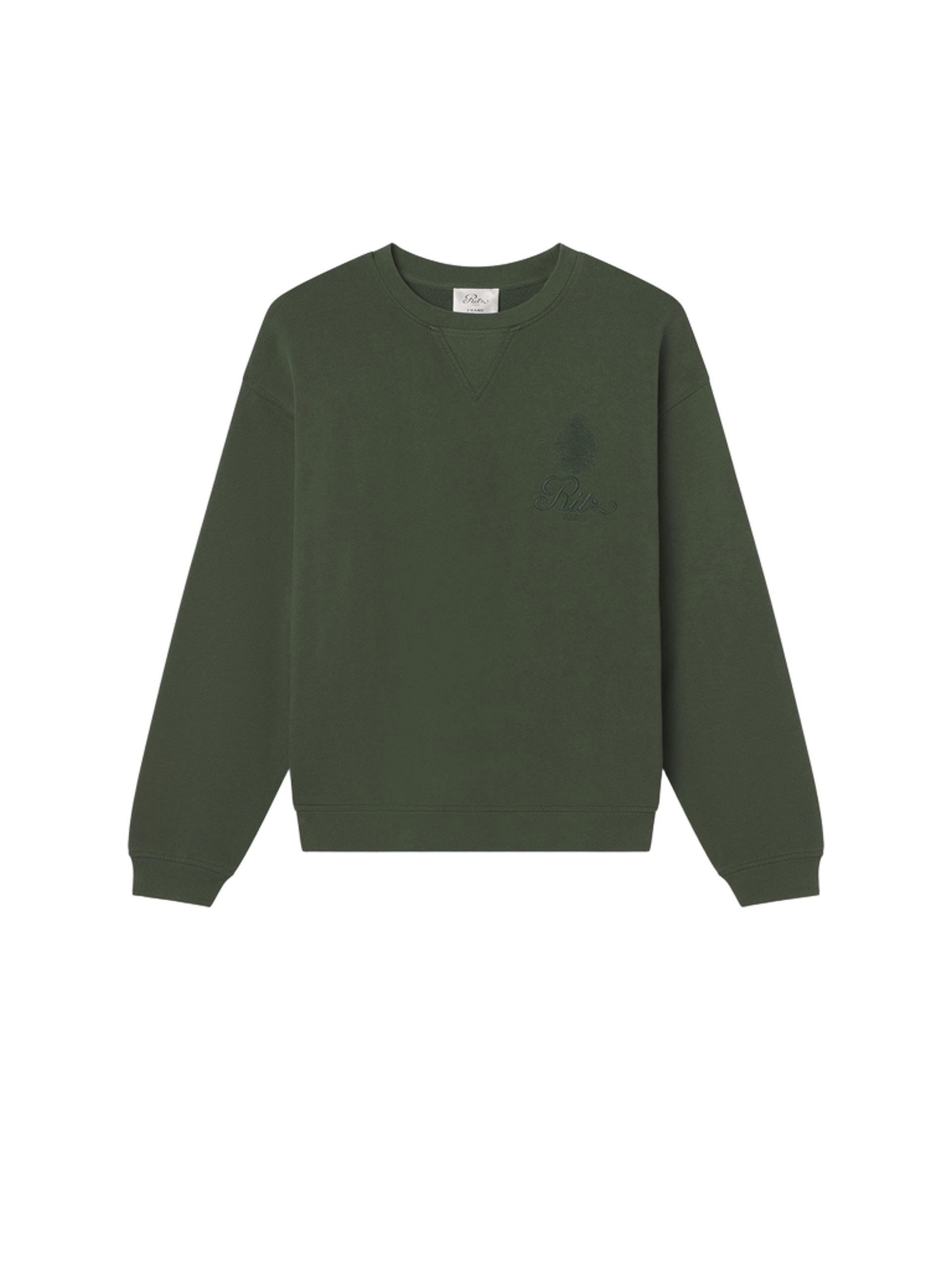 Ritz Unisex Tonal Logo Crewneck -- Hunter Green