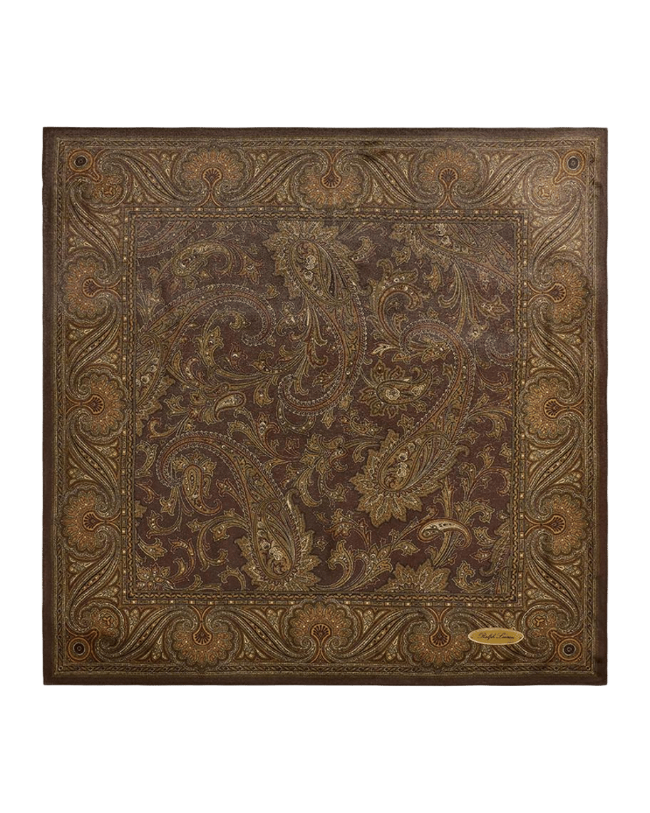 Paisley-Print Silk Square Scarf