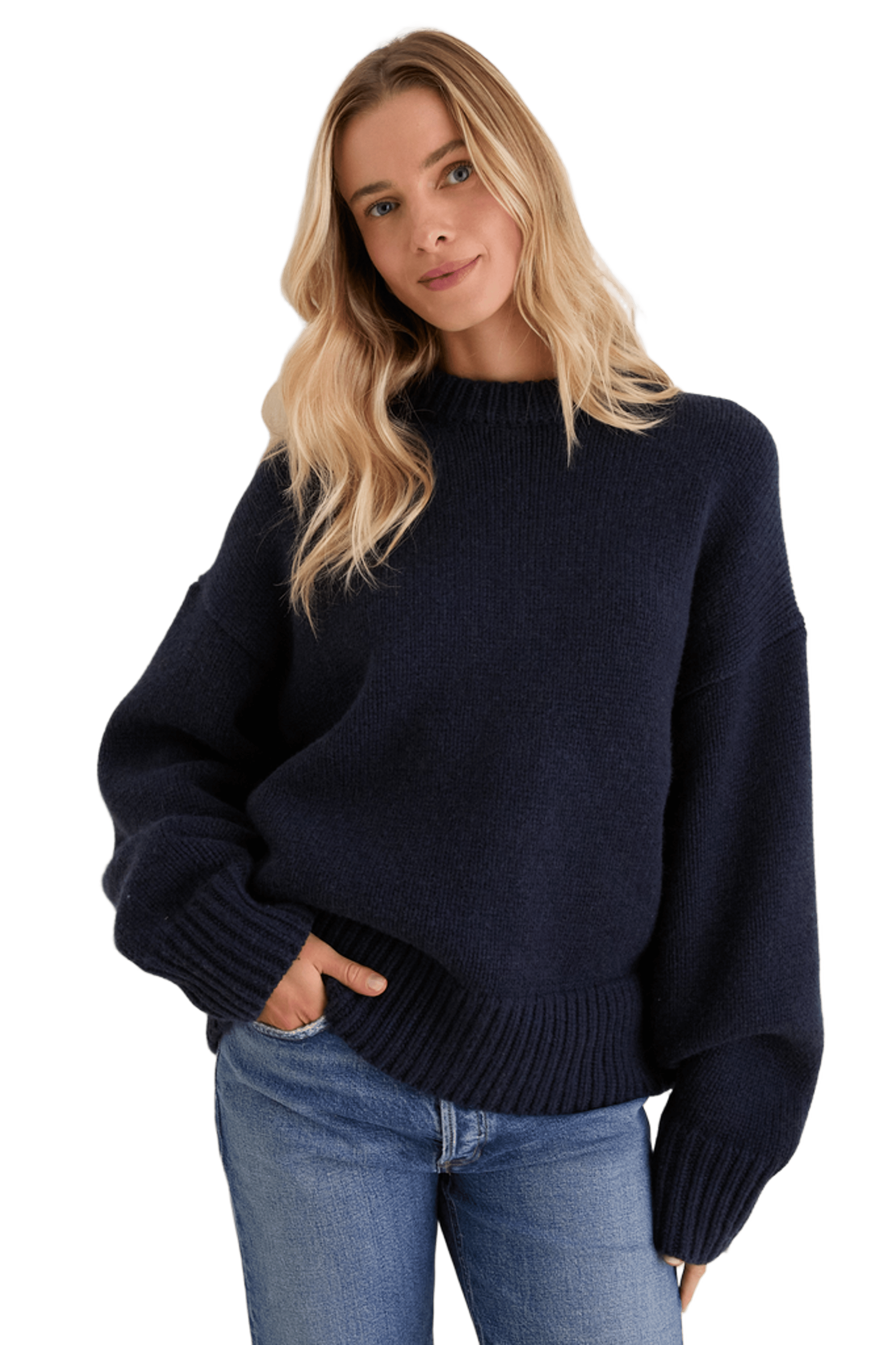 Genevieve Cashmere Wool Blend Crewneck Sweater