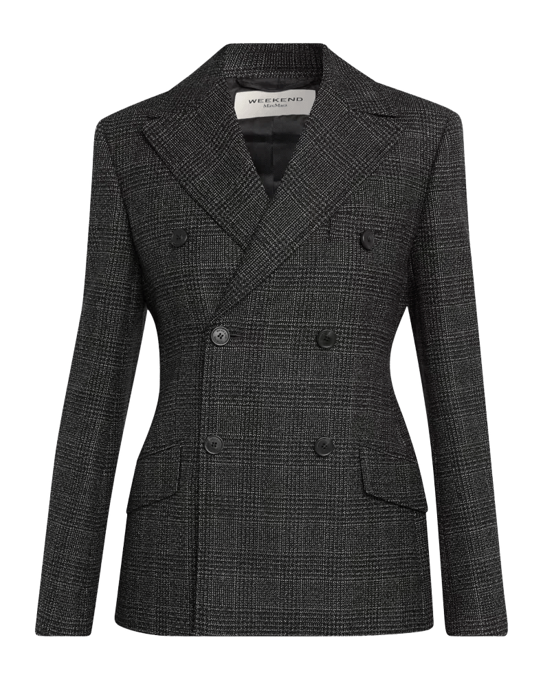Occhio Double-Breasted Check Wool Blazer