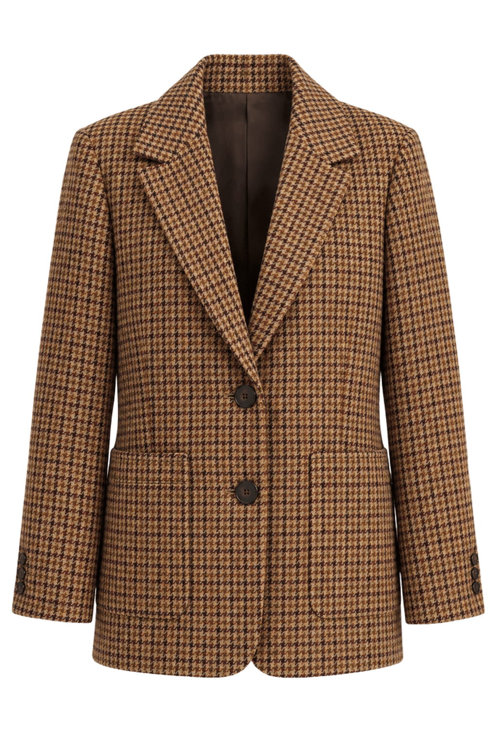 Jack Jacket - Beige Houndstooth Check