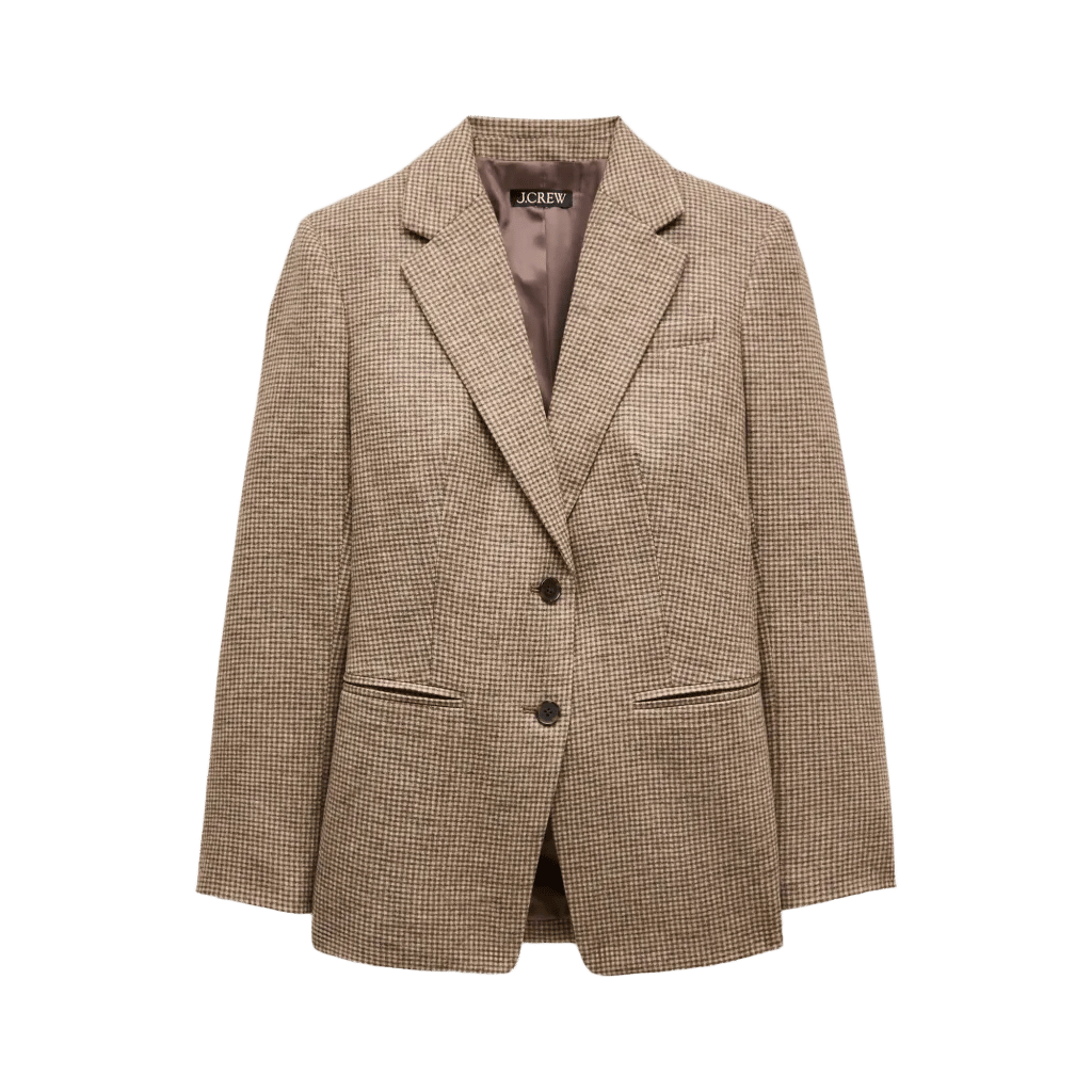 Margeaux blazer in plaid wool-blend flannel
