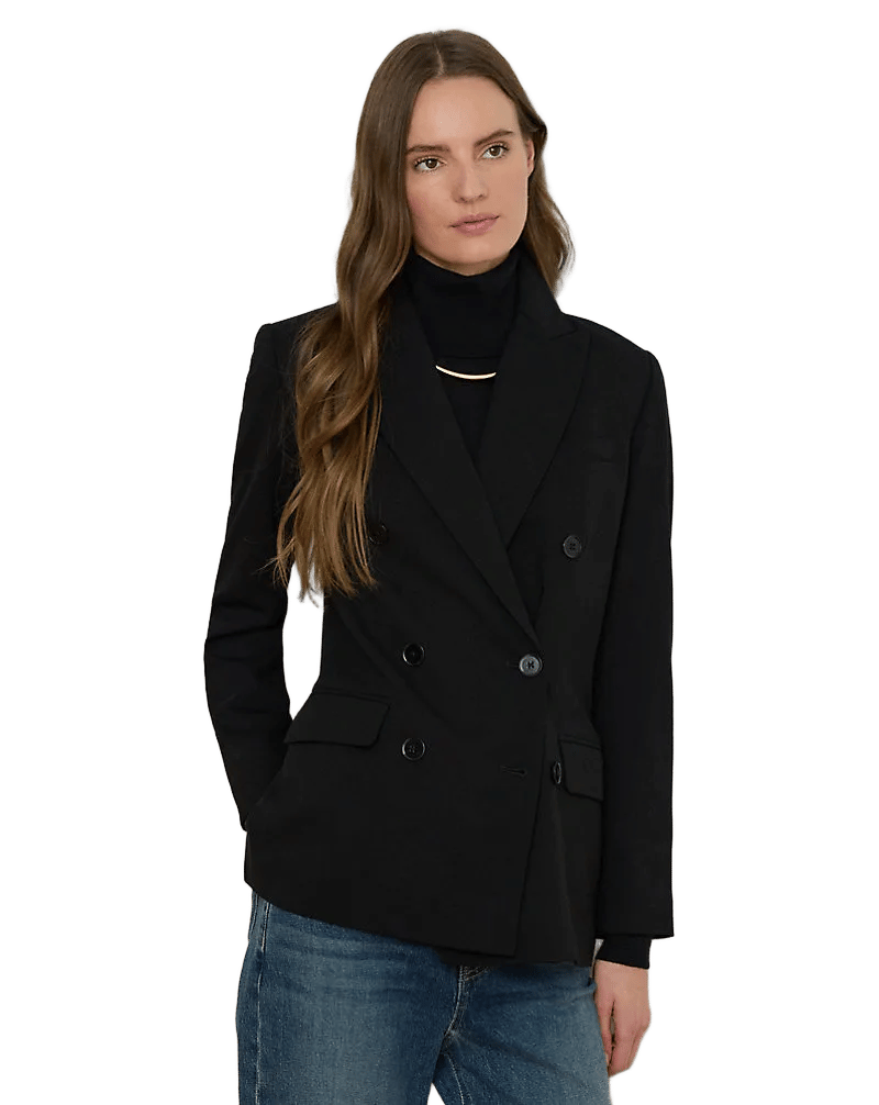 Double-Breasted Wool Crepe Blazer