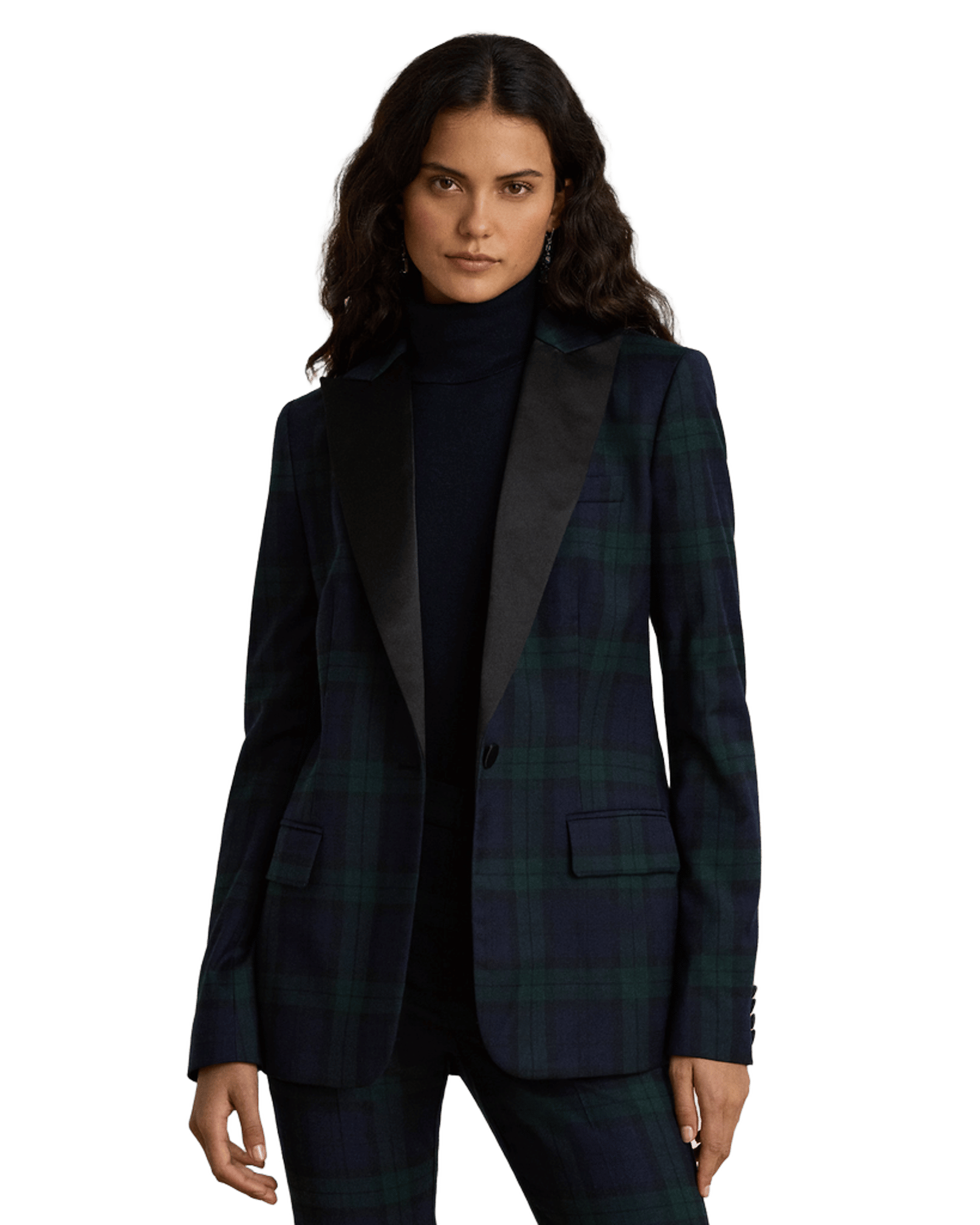 Black Watch Satin-Trim Twill Blazer for Women | Ralph Lauren