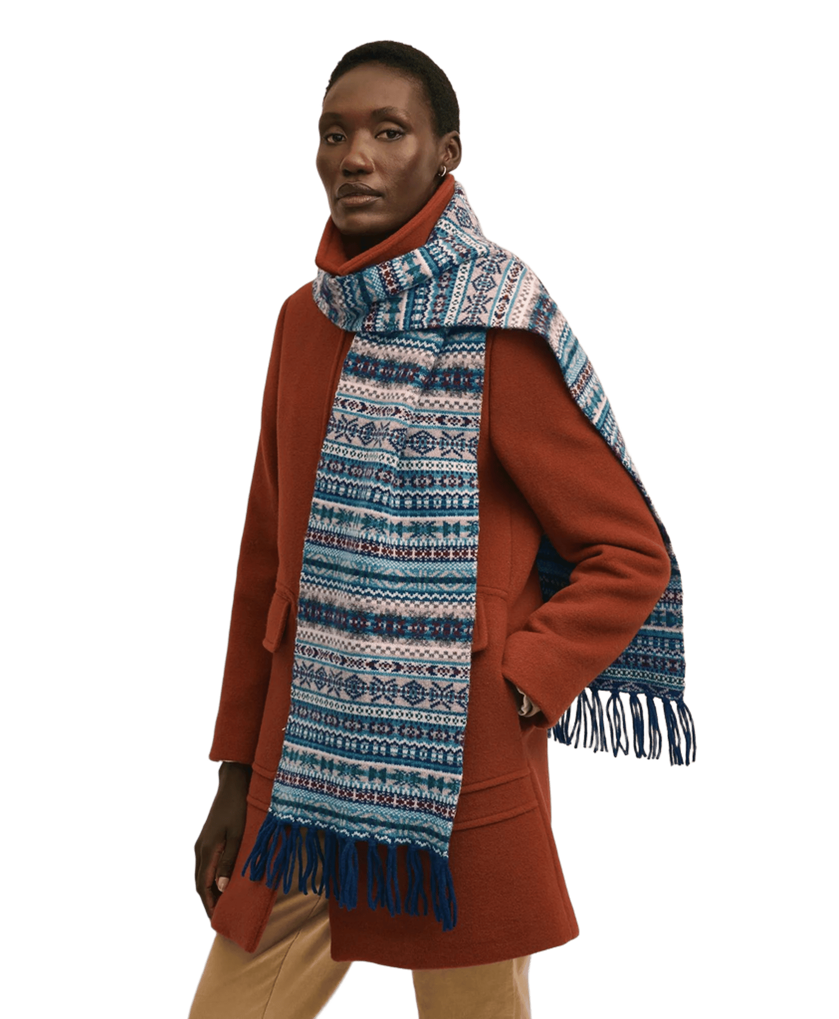 Merino Wool Fair Isle Scarf