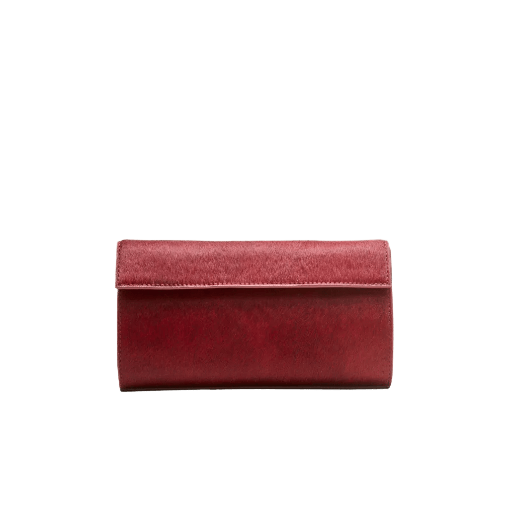 Structured clutch in calf hair