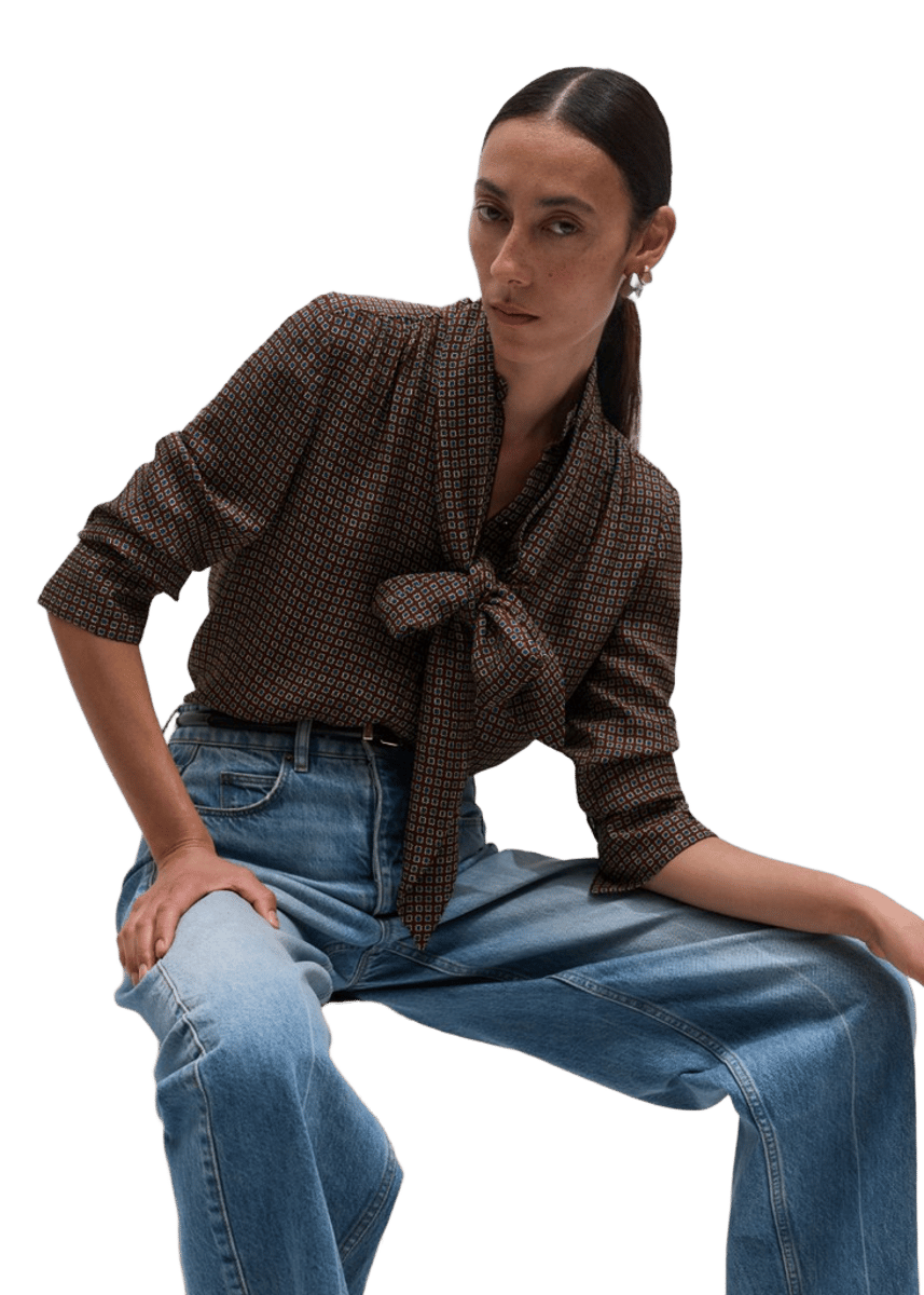 Straight Blouse Matte Fluid Silk