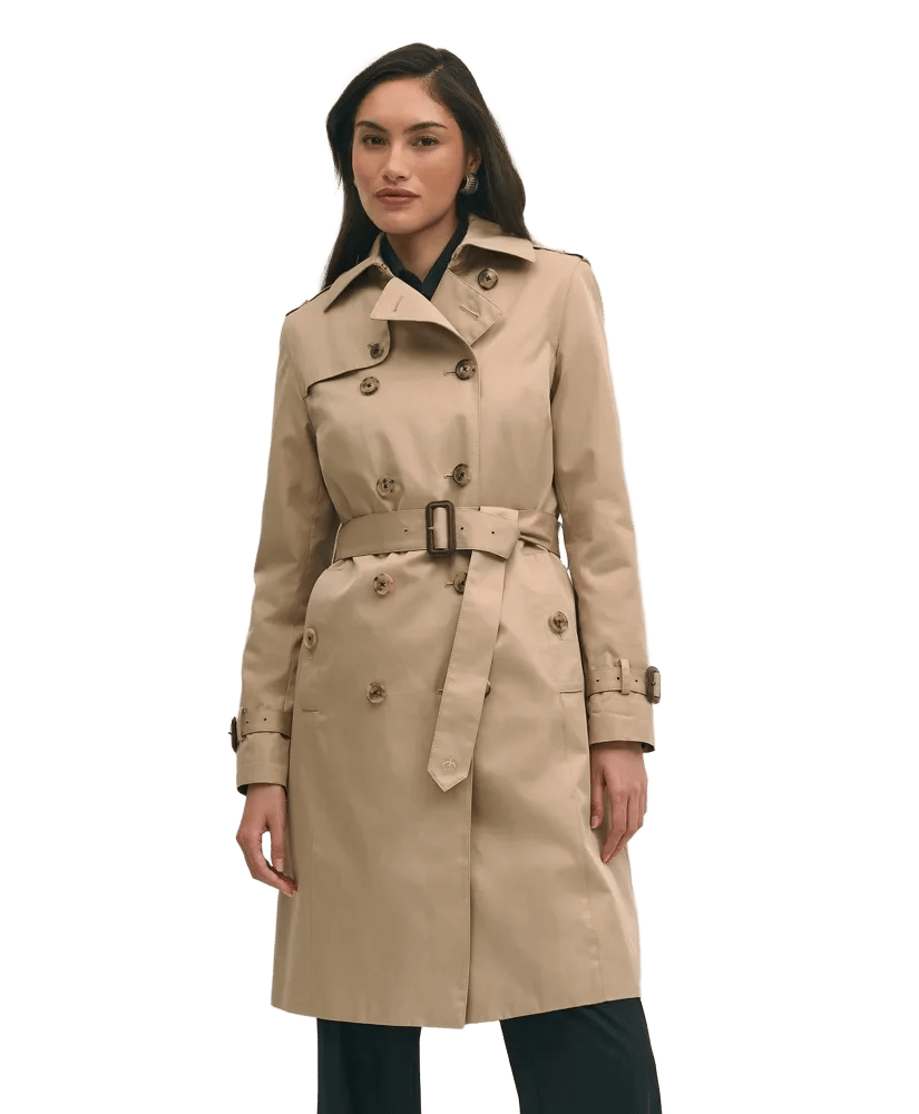 Supima Cotton Water-Repellent Trench Coat with Zip-Out Lining