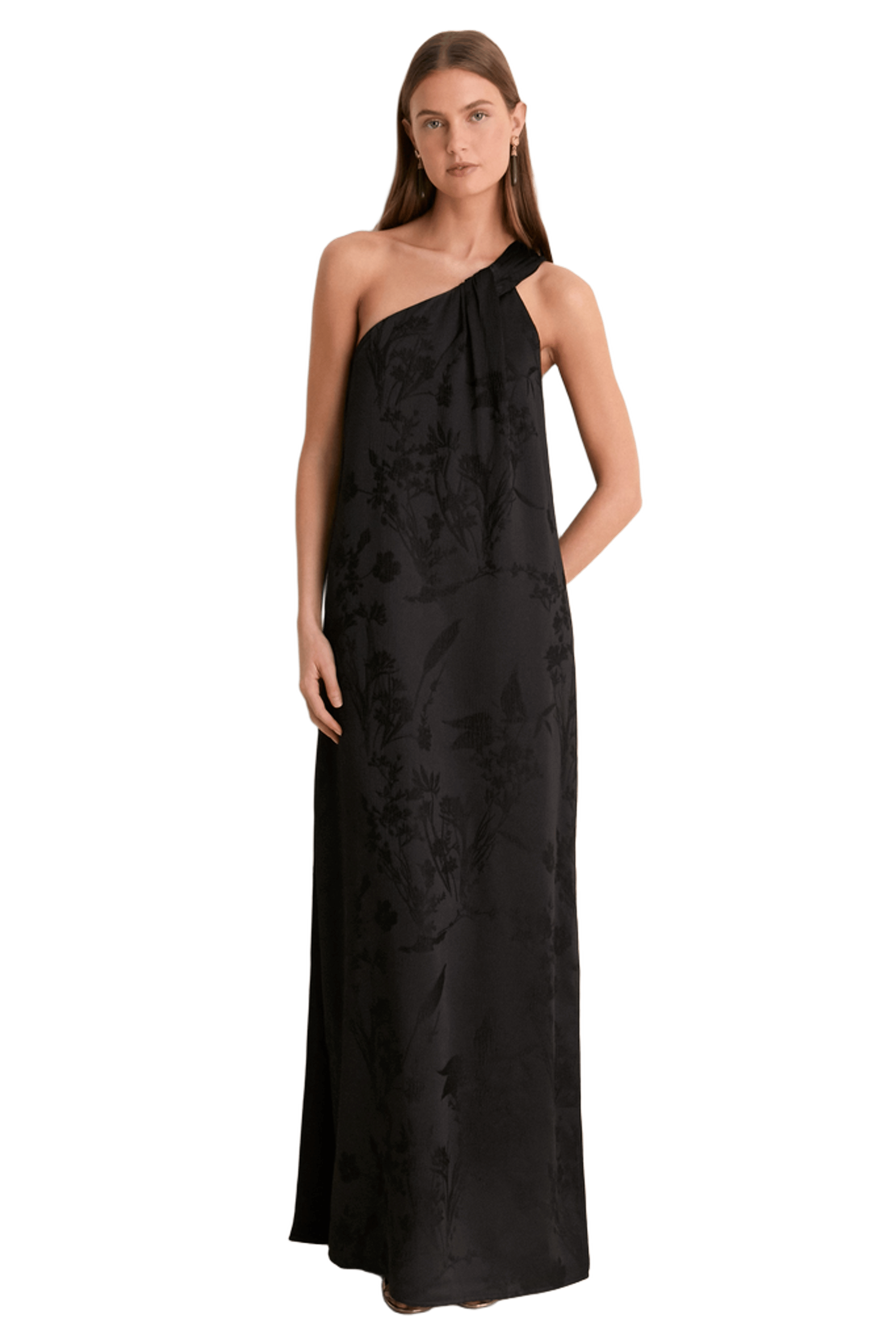 Black Jacquard Soleil Gown