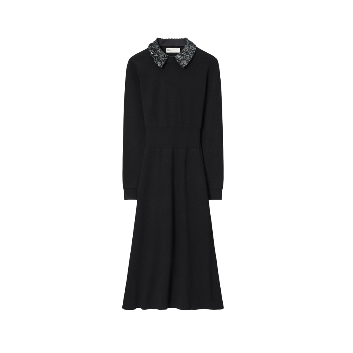 Embellished Collar Viscose Dress