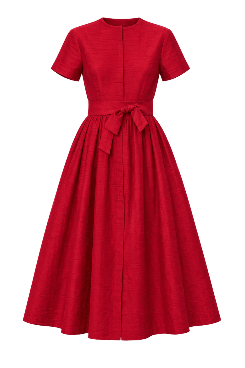 Kate Dress Dupioni - Cranberry
