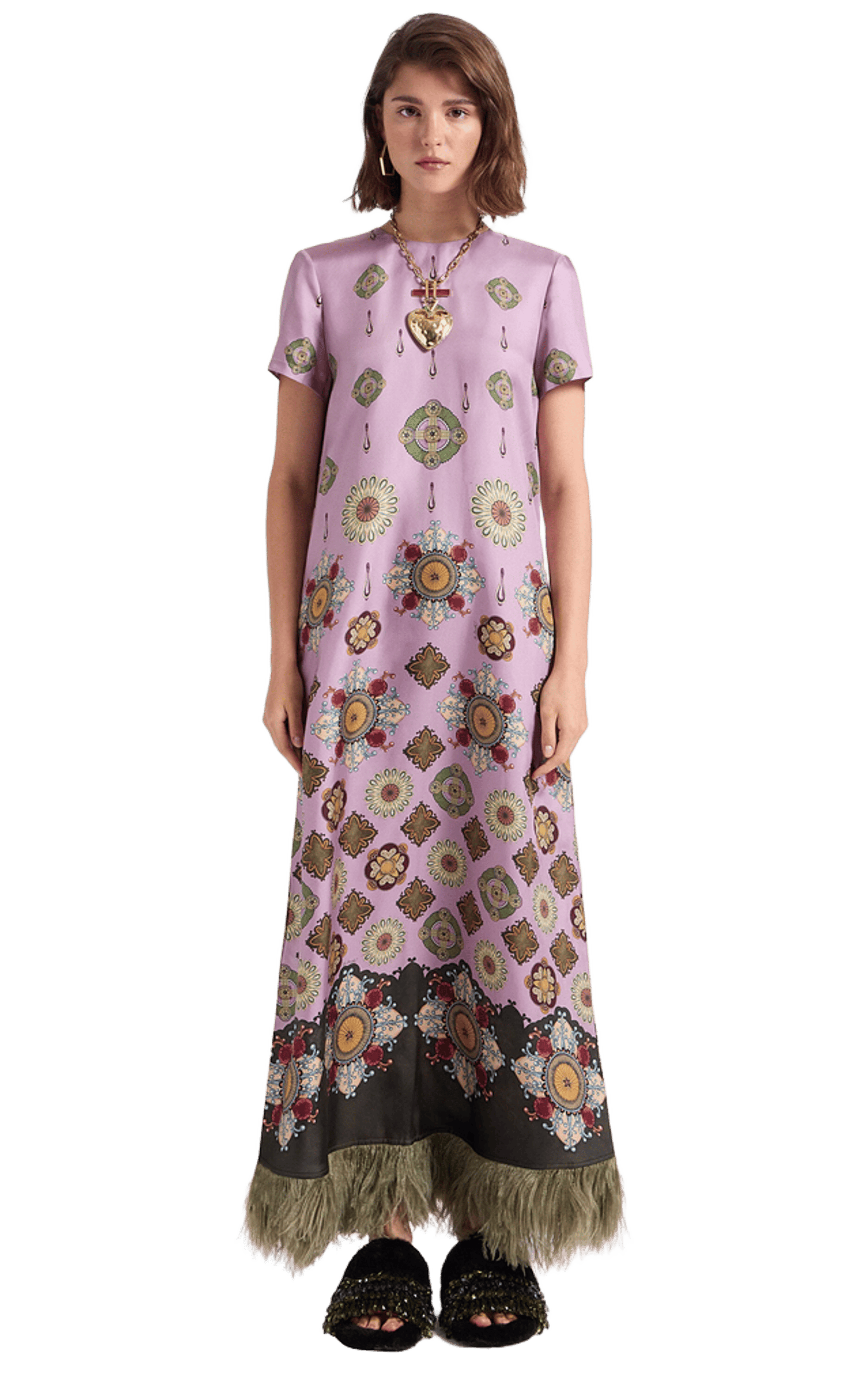Swing Dress With Feathers