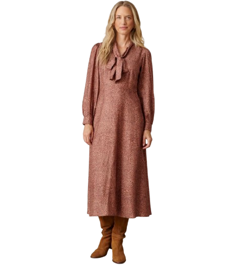 Cally Silk Blend Dress in Leopardette